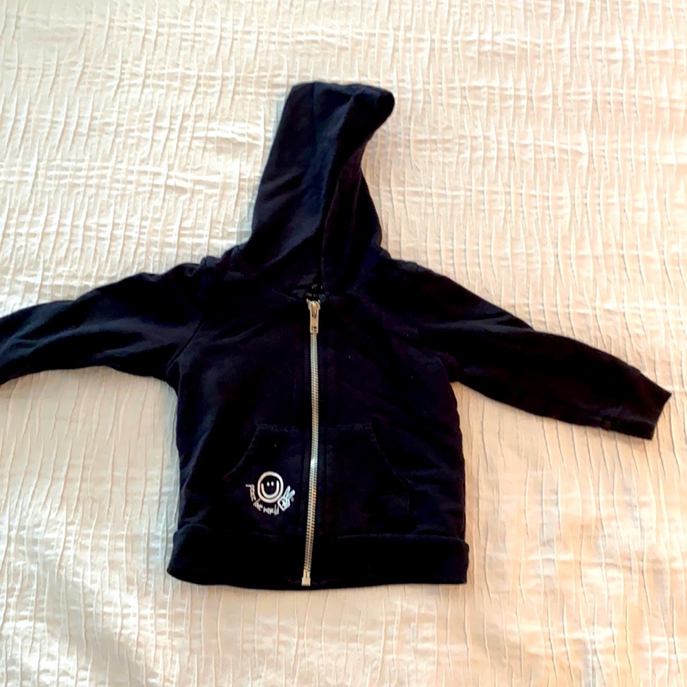 12m black zip up hoodie